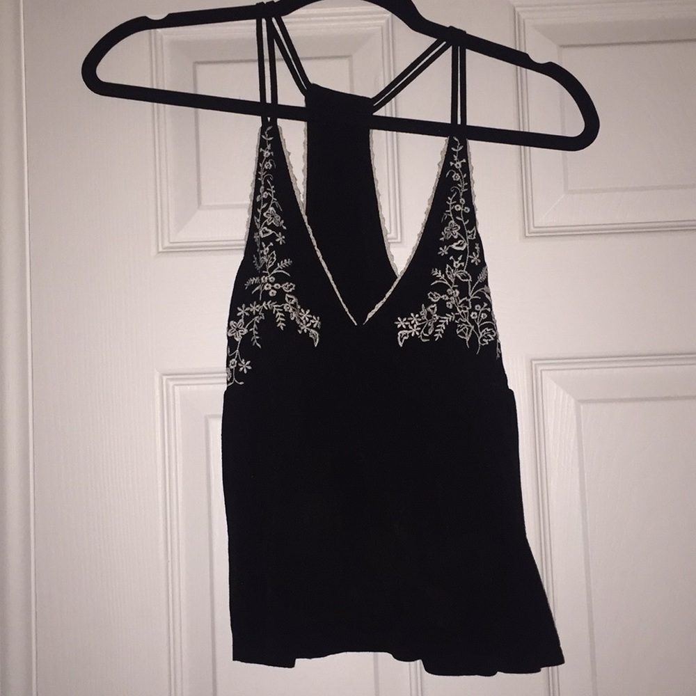 Strappy deep v tank top